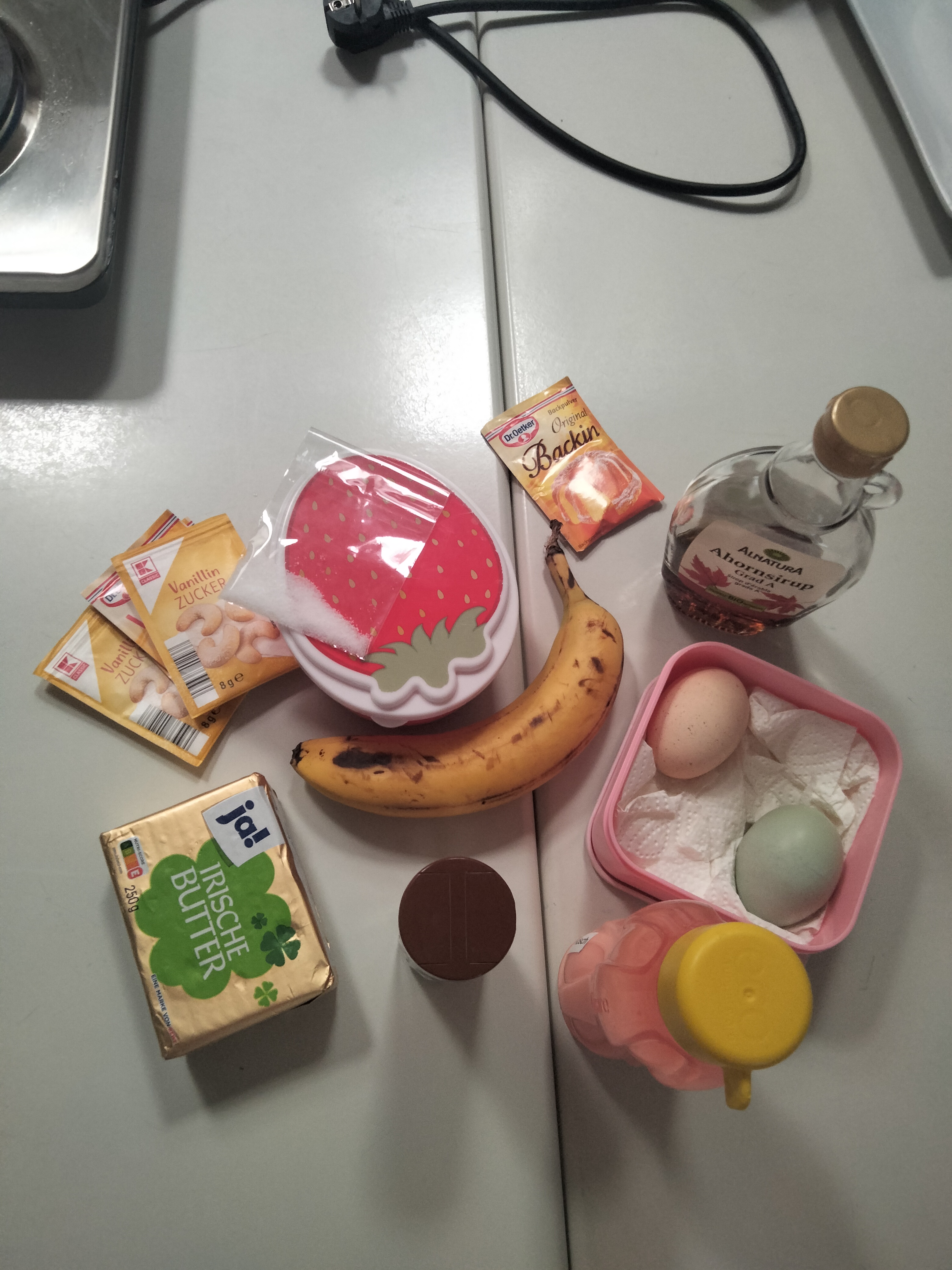 Zutaten für Bananen-Pancakes
